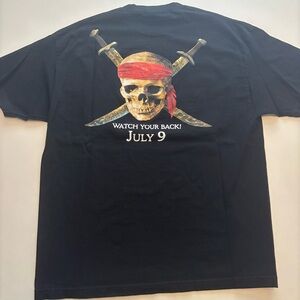Skull pirates of the Caribbean Disney promo shirt